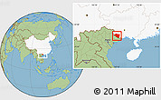 Savanna Style Location Map of Ningming, highlighted country