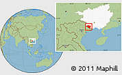 Savanna Style Location Map of Ningming, highlighted parent region