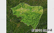 Satellite Map of Ningming, darken