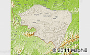 Shaded Relief Map of Ningming, physical outside