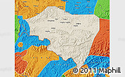 Shaded Relief Map of Ningming, political outside