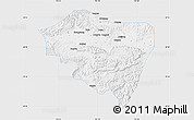 Silver Style Map of Ningming, single color outside