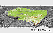 Physical Panoramic Map of Ningming, darken, desaturated
