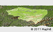 Physical Panoramic Map of Ningming, darken