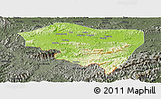 Physical Panoramic Map of Ningming, darken, semi-desaturated