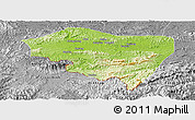 Physical Panoramic Map of Ningming, desaturated