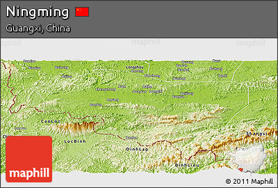 Physical Panoramic Map of Ningming