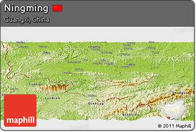 Physical Panoramic Map of Ningming