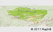 Physical Panoramic Map of Ningming, lighten