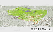 Physical Panoramic Map of Ningming, lighten, semi-desaturated