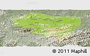 Physical Panoramic Map of Ningming, semi-desaturated