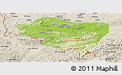 Physical Panoramic Map of Ningming, shaded relief outside