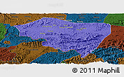 Political Panoramic Map of Ningming, darken