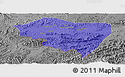 Political Panoramic Map of Ningming, desaturated