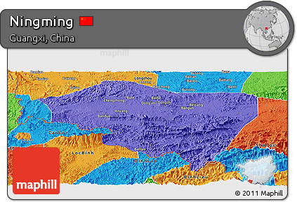 Political Panoramic Map of Ningming