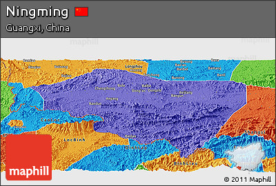 Political Panoramic Map of Ningming
