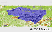 Political Panoramic Map of Ningming, physical outside