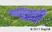 Political Panoramic Map of Ningming, satellite outside