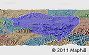 Political Panoramic Map of Ningming, semi-desaturated