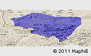 Political Panoramic Map of Ningming, shaded relief outside