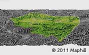 Satellite Panoramic Map of Ningming, desaturated