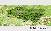 Satellite Panoramic Map of Ningming, physical outside