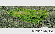 Satellite Panoramic Map of Ningming, semi-desaturated