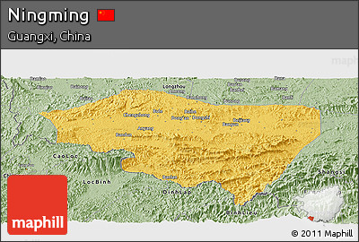 Savanna Style Panoramic Map of Ningming
