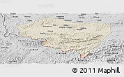 Shaded Relief Panoramic Map of Ningming, desaturated