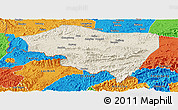 Shaded Relief Panoramic Map of Ningming, political outside