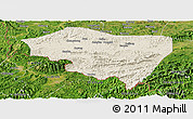 Shaded Relief Panoramic Map of Ningming, satellite outside