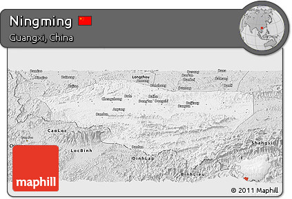 Silver Style Panoramic Map of Ningming