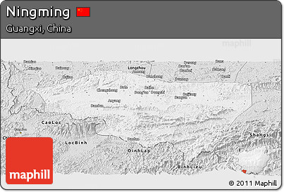 Silver Style Panoramic Map of Ningming