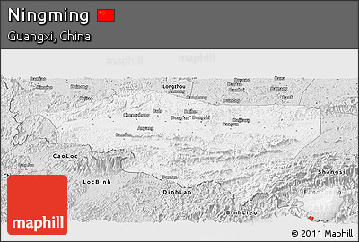 Silver Style Panoramic Map of Ningming
