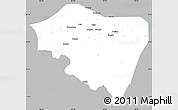 Gray Simple Map of Ningming, single color outside