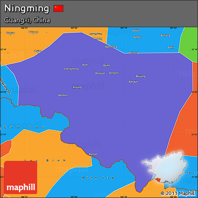 Political Simple Map of Ningming