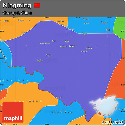 Political Simple Map of Ningming