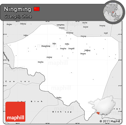 Silver Style Simple Map of Ningming
