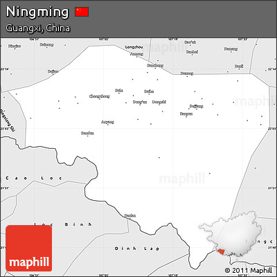 Silver Style Simple Map of Ningming