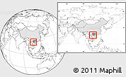 Blank Location Map of Pingxiang Shi, highlighted country, highlighted parent region, within the entire country