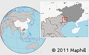 Gray Location Map of Pingxiang Shi, highlighted country, highlighted parent region