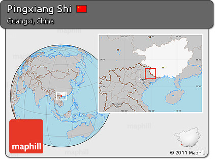 Gray Location Map of Pingxiang Shi, highlighted parent region