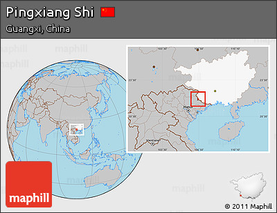 Gray Location Map of Pingxiang Shi, highlighted parent region