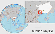 Gray Location Map of Pingxiang Shi, highlighted parent region