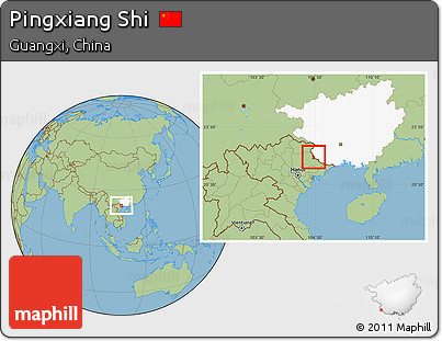 Savanna Style Location Map of Pingxiang Shi, highlighted parent region