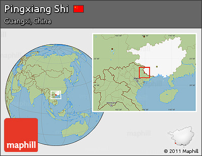 Savanna Style Location Map of Pingxiang Shi, highlighted parent region