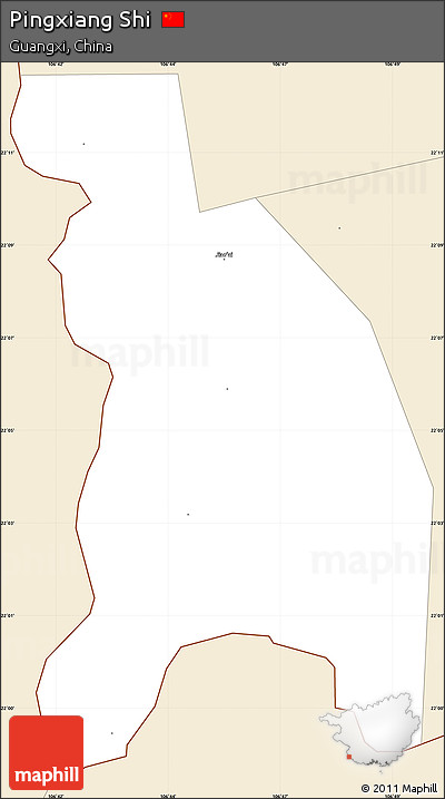 Classic Style Simple Map of Pingxiang Shi