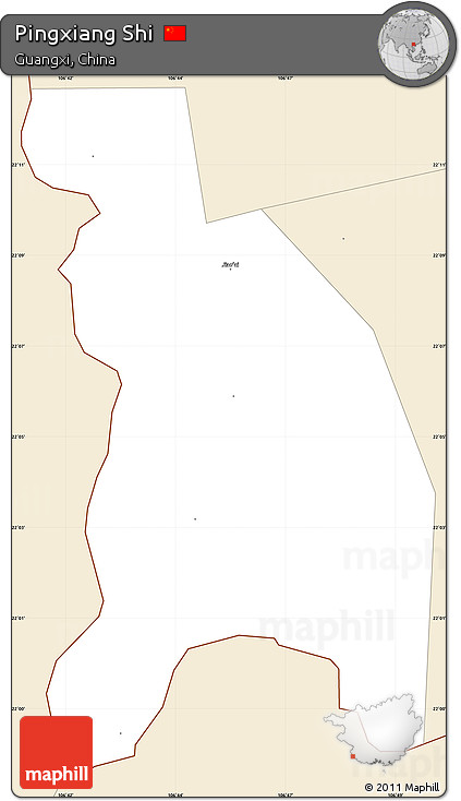 Classic Style Simple Map of Pingxiang Shi