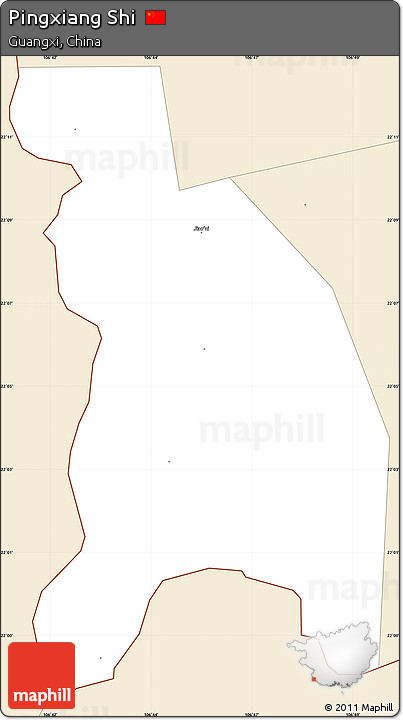 Classic Style Simple Map of Pingxiang Shi