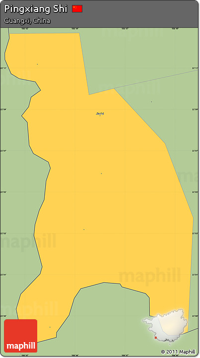 Savanna Style Simple Map of Pingxiang Shi